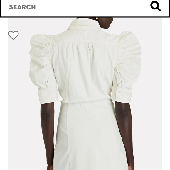 FRAME Gillian Off-White Gillian Puff Sleeve Mini Dress